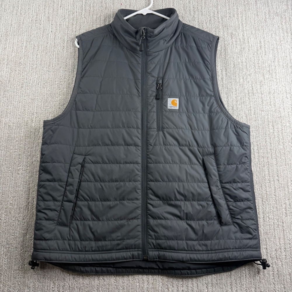 Carhartt Rain Defender Relaxed Fit Puffer Vest Mens Size L Gray OV2286-M